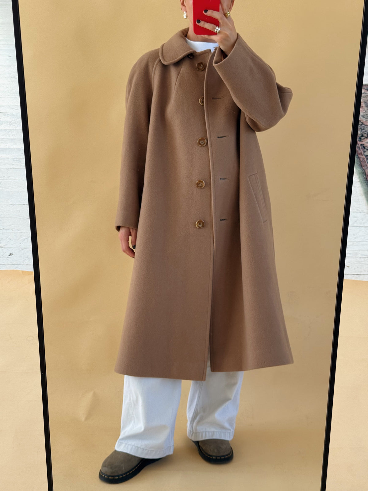 Camel Wool Coat - Size 10-16