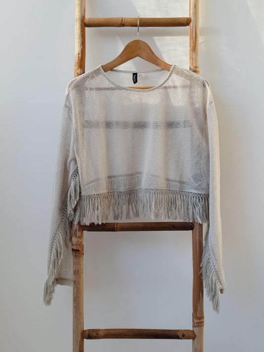 Grey Tassel Top - Size 10-12