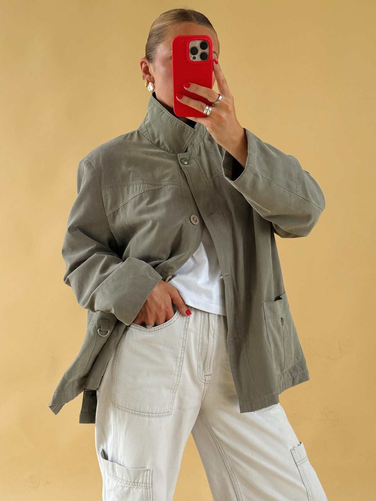 Vintage Khaki Jacket - Free Size